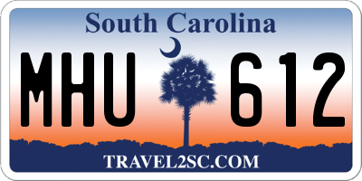 SC license plate MHU612