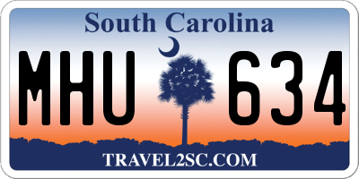 SC license plate MHU634