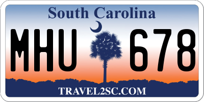 SC license plate MHU678