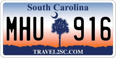 SC license plate MHU916