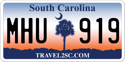 SC license plate MHU919