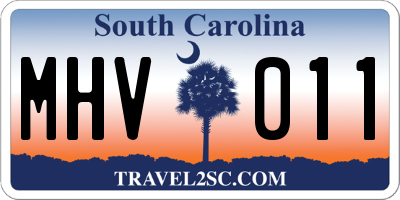 SC license plate MHV011
