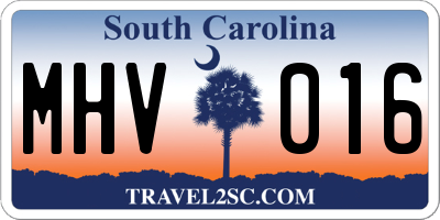SC license plate MHV016