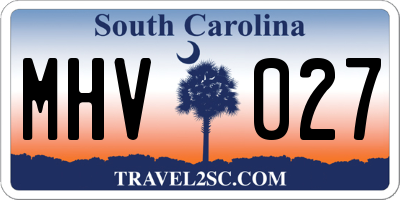 SC license plate MHV027