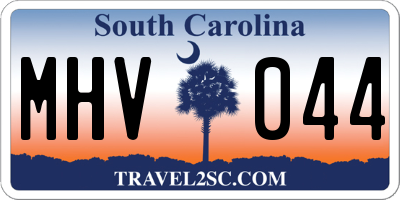 SC license plate MHV044