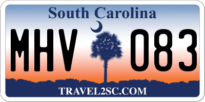SC license plate MHV083