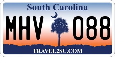 SC license plate MHV088