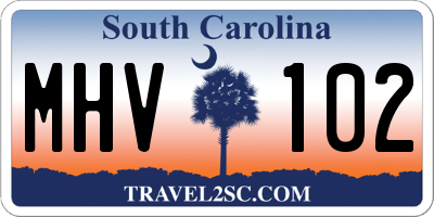 SC license plate MHV102