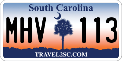 SC license plate MHV113