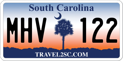SC license plate MHV122