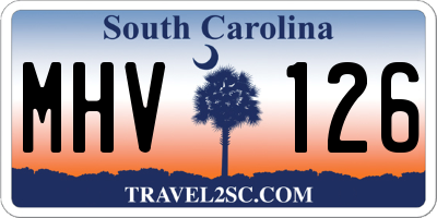 SC license plate MHV126