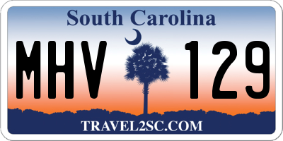 SC license plate MHV129