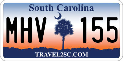 SC license plate MHV155