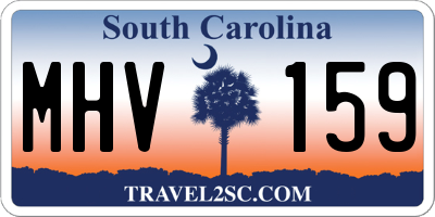 SC license plate MHV159