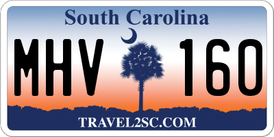 SC license plate MHV160