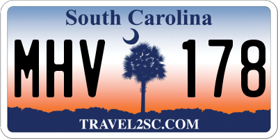 SC license plate MHV178