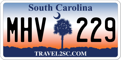 SC license plate MHV229
