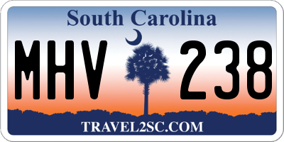 SC license plate MHV238