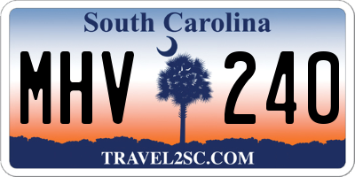 SC license plate MHV240