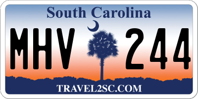 SC license plate MHV244