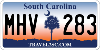 SC license plate MHV283