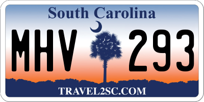 SC license plate MHV293