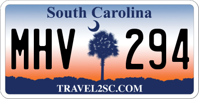SC license plate MHV294