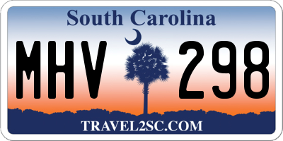 SC license plate MHV298