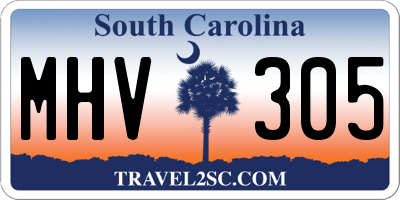 SC license plate MHV305