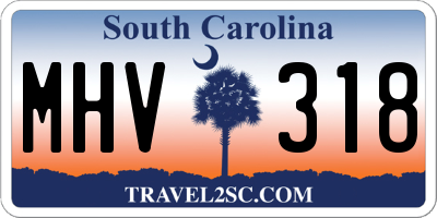 SC license plate MHV318