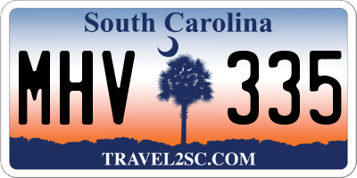 SC license plate MHV335