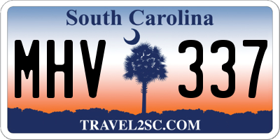 SC license plate MHV337