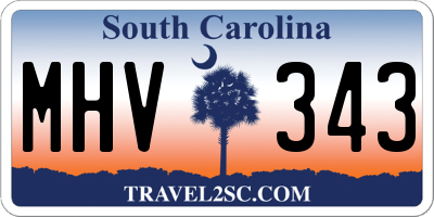 SC license plate MHV343