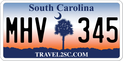 SC license plate MHV345