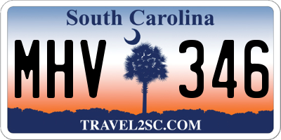 SC license plate MHV346