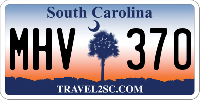 SC license plate MHV370