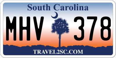 SC license plate MHV378
