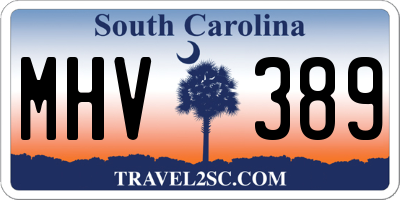 SC license plate MHV389