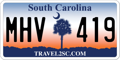 SC license plate MHV419