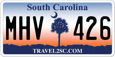 SC license plate MHV426