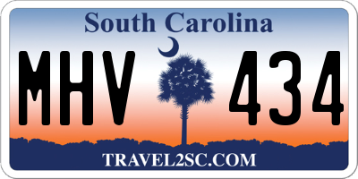SC license plate MHV434