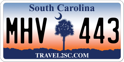 SC license plate MHV443