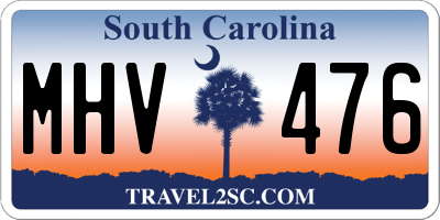 SC license plate MHV476