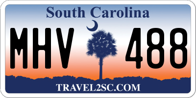 SC license plate MHV488
