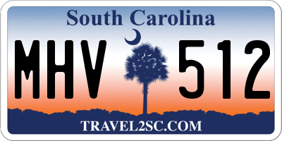 SC license plate MHV512