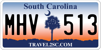 SC license plate MHV513