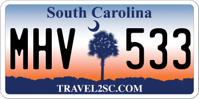 SC license plate MHV533