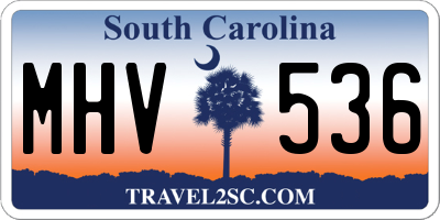 SC license plate MHV536