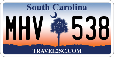SC license plate MHV538