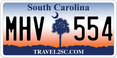 SC license plate MHV554